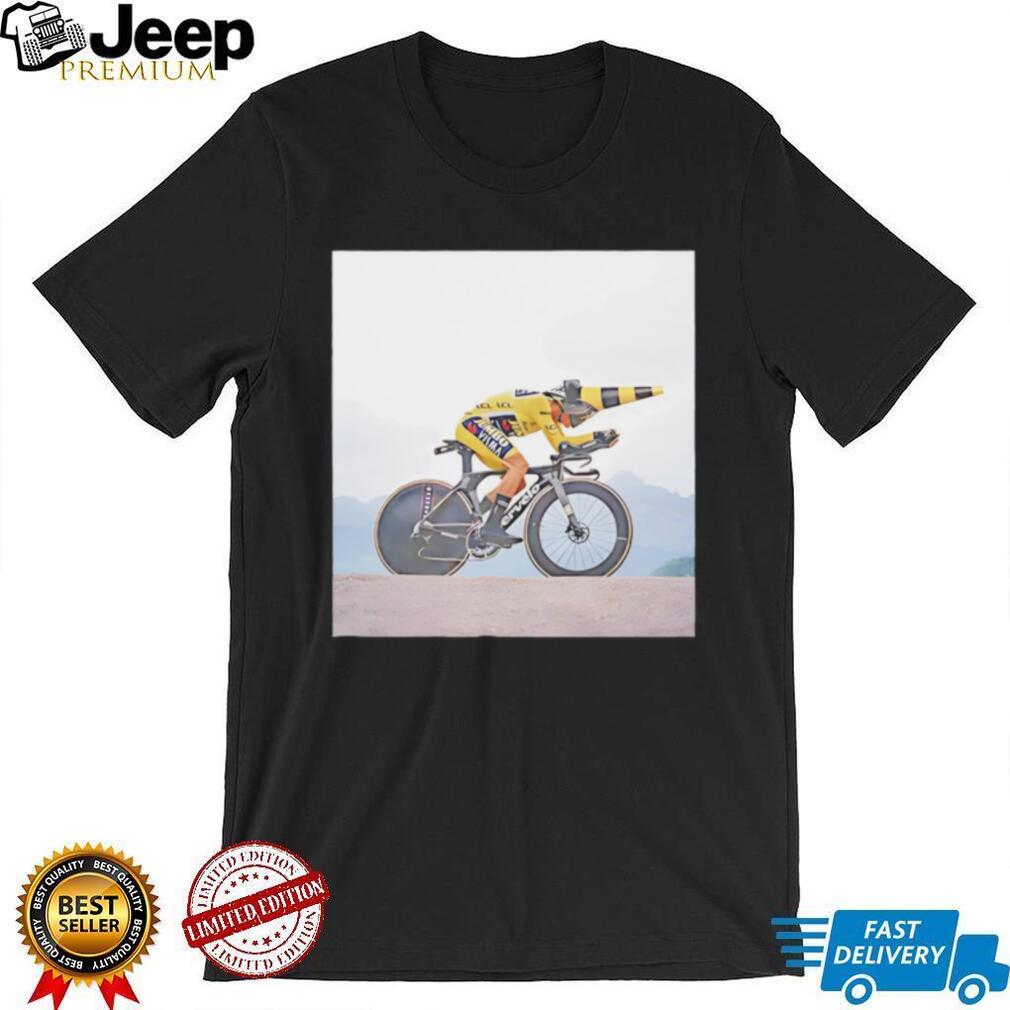 Jonas Vingegaard riding bicycle funny moment shirt