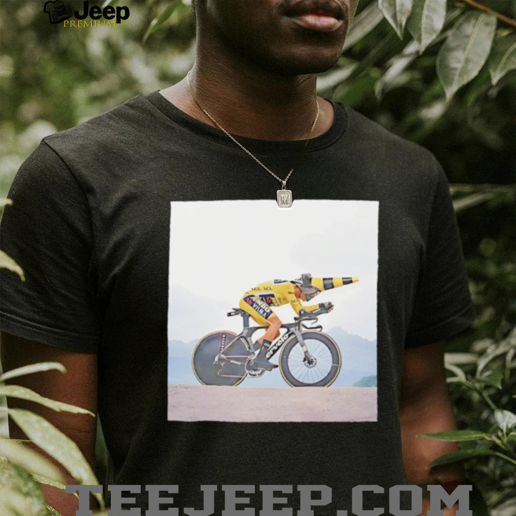 Jonas Vingegaard riding bicycle funny moment shirt