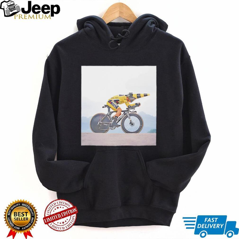 Jonas Vingegaard riding bicycle funny moment shirt