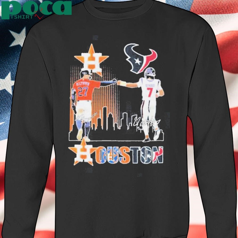 Jose Altuve X C. J. Stroud Houston Astros Houston Texans Skyline Signatures T shirts