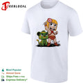 Jungle kid holding lollipop with tiger cub shirt