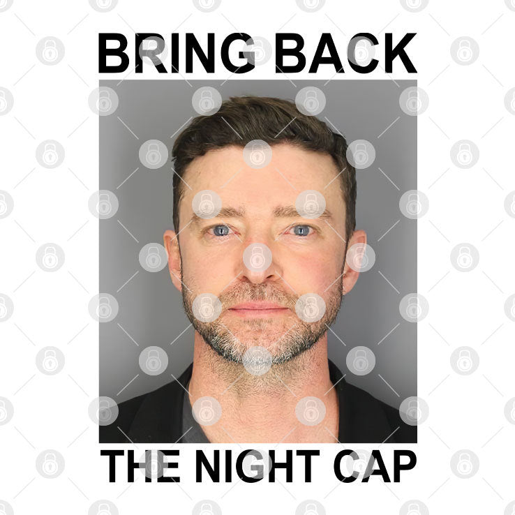 Justin Timberlake Mugshot Bring Back The Night Cap T Shirt