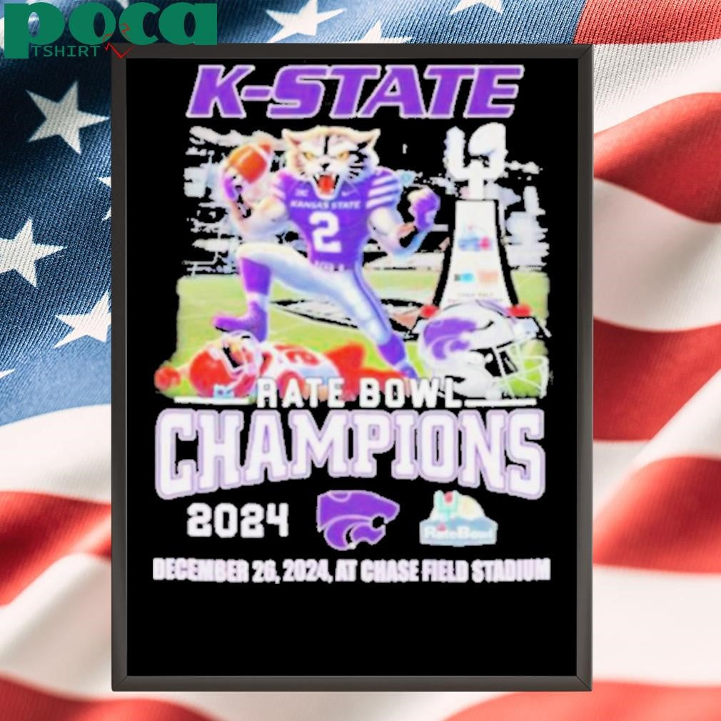 K State Wildcats Rate Bowl Champions 2024 Mascot T Shirts