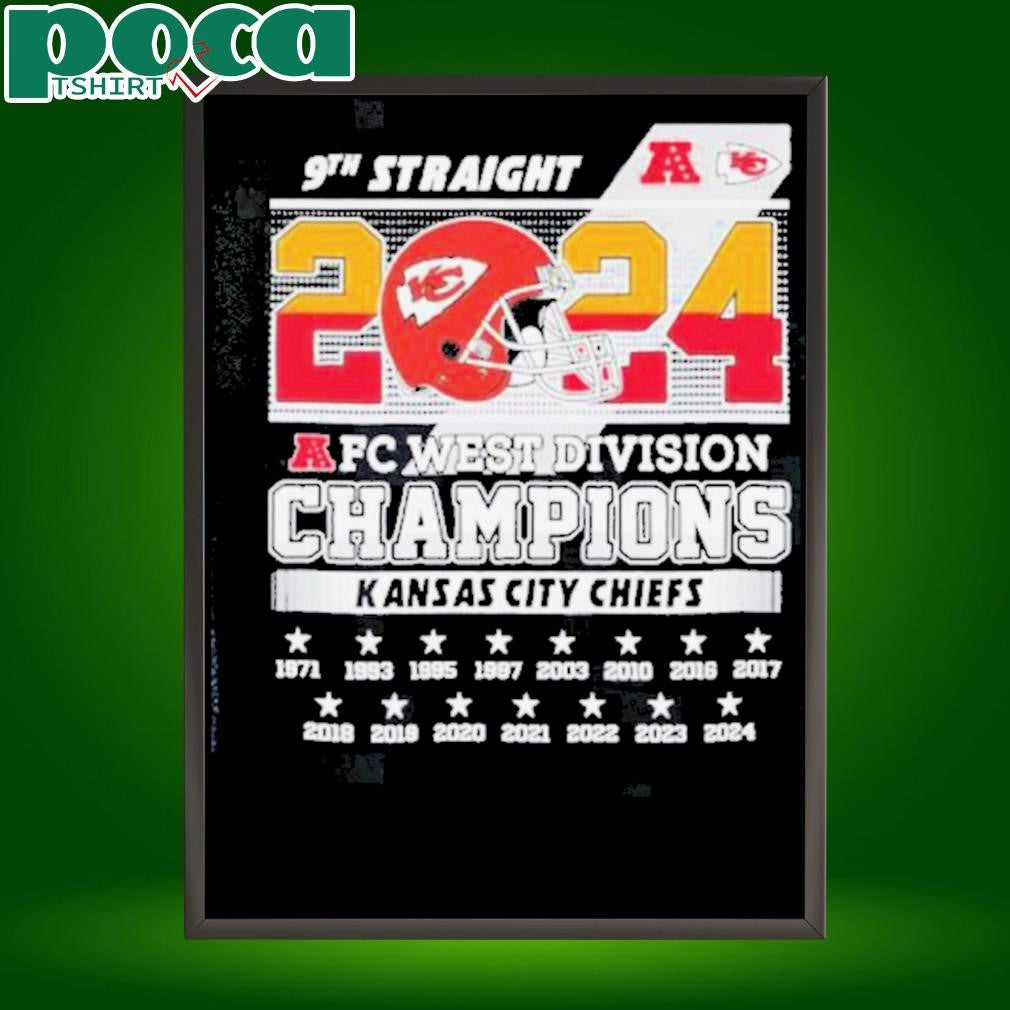 Kansas City Chiefs 9th straight AFC West Division Champions 2024 shirt
