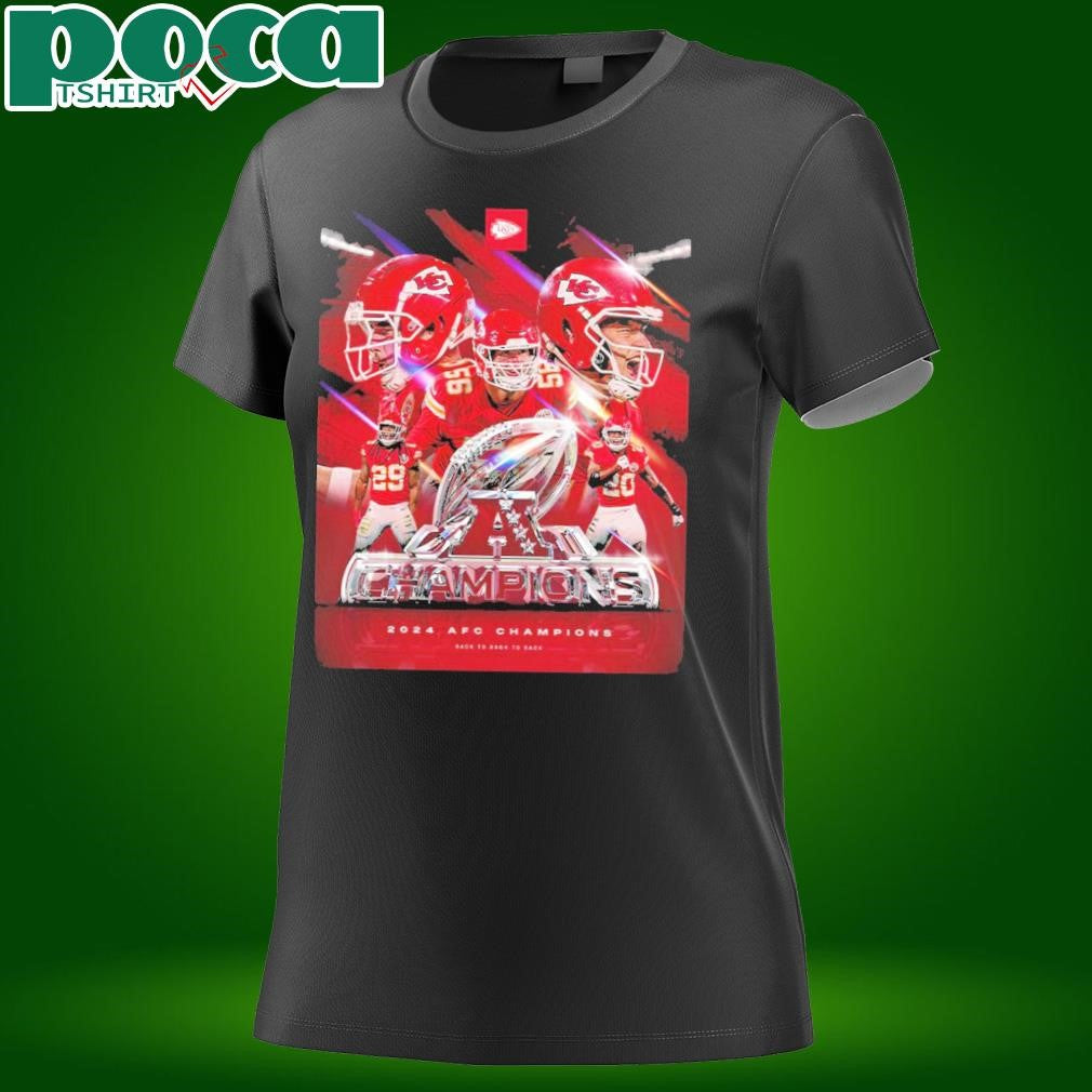 Kansas City Chiefs Back To Back To Back 2024 AFC Champions Three Years Running Unisex T-Shirt