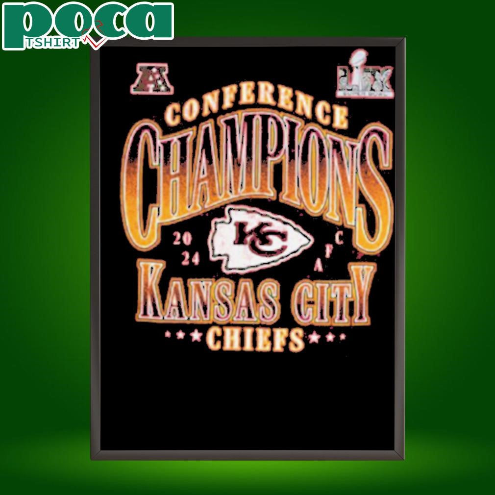 Kansas City Chiefs Fanatics 2024 AFC Conference Champions Right Side Draw Logo Unisex T Shirt