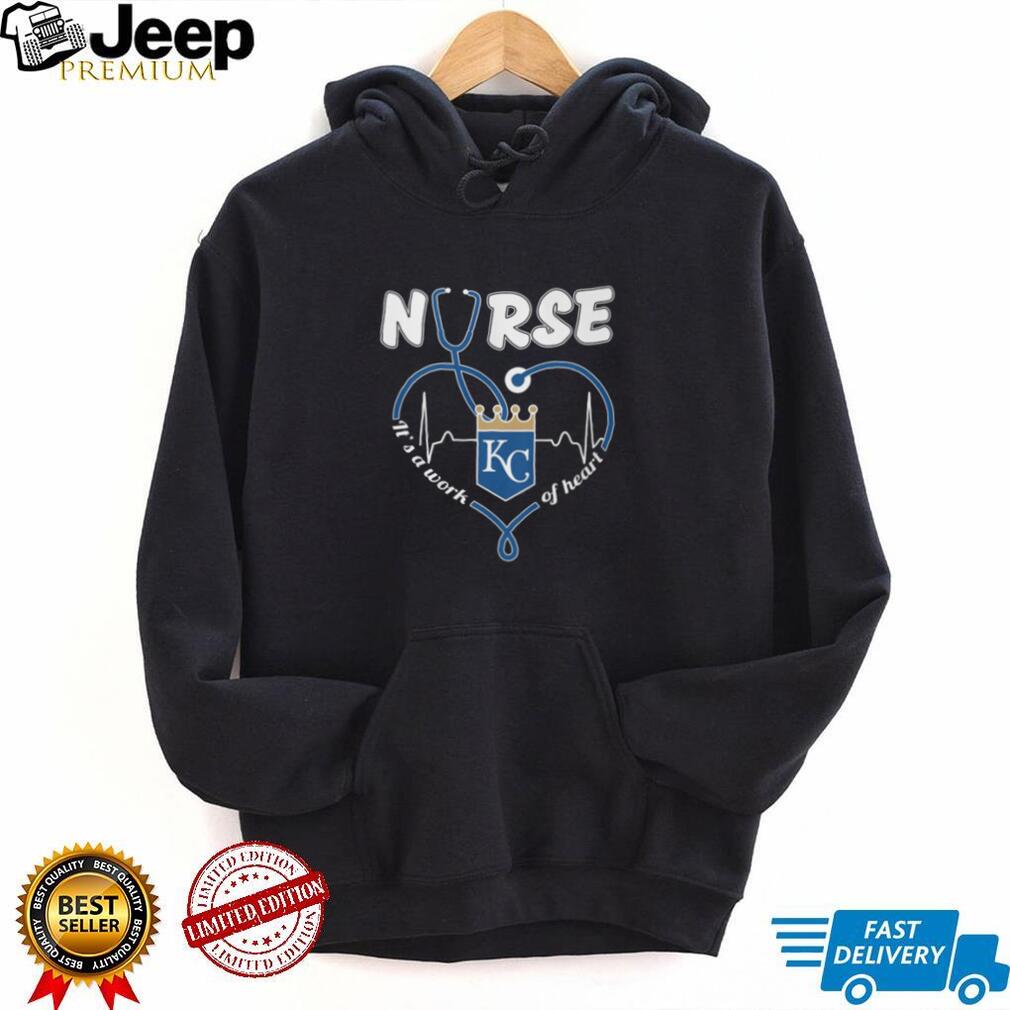 Kansas City Royals Nurse Work Of Heart Stethoscope Royal Blue T Shirt