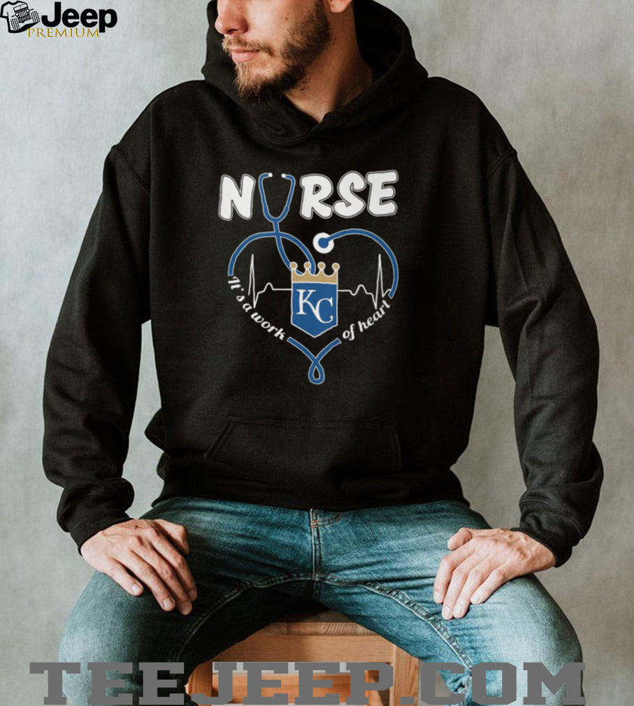 Kansas City Royals Nurse Work Of Heart Stethoscope Royal Blue T Shirt