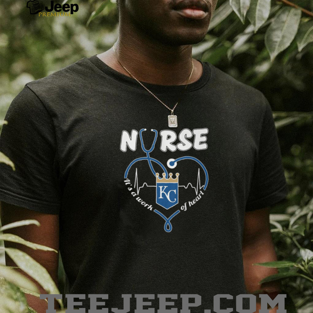 Kansas City Royals Nurse Work Of Heart Stethoscope Royal Blue T Shirt