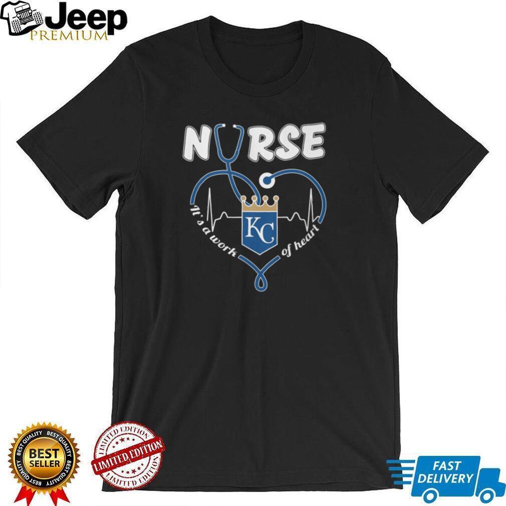 Kansas City Royals Nurse Work Of Heart Stethoscope Royal Blue T Shirt