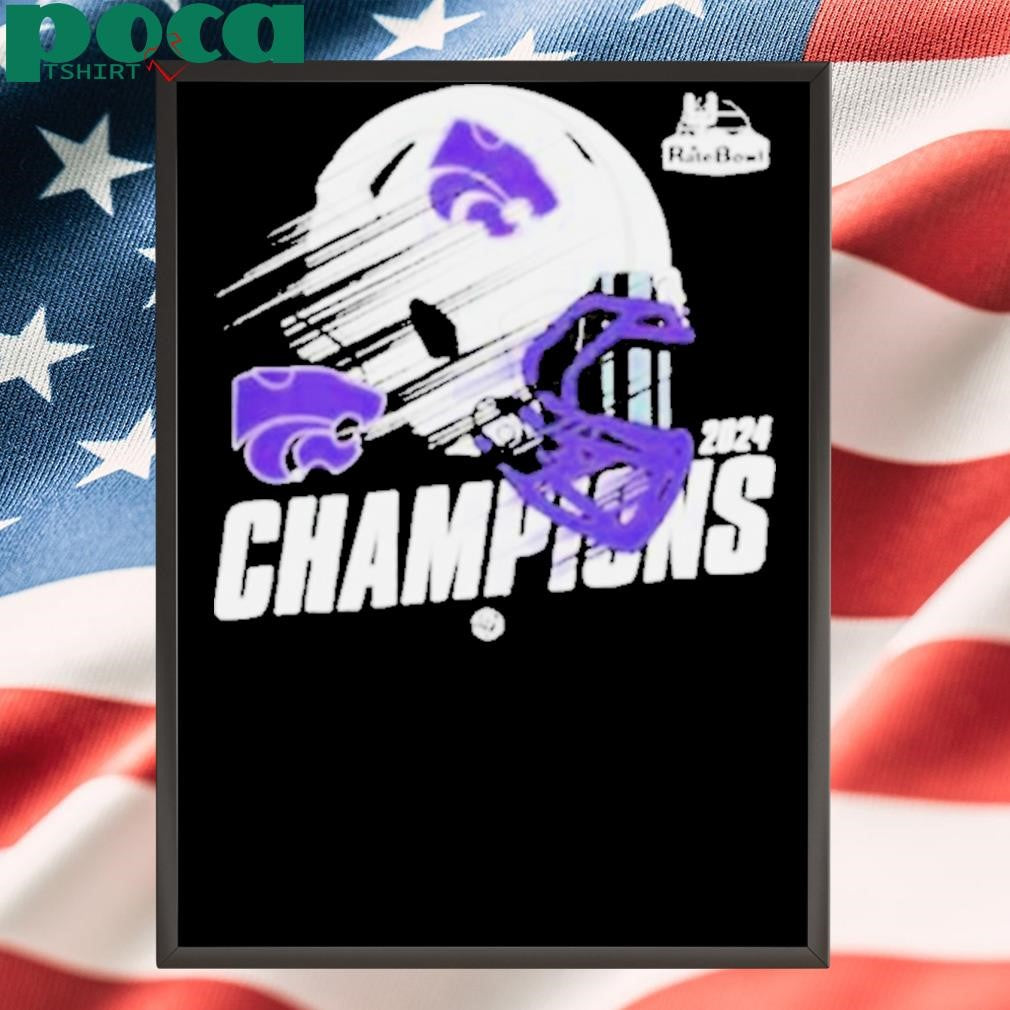 Kansas State Wildcats Rate Bowl Game Champions 2024 Helmet Logo NCAAF Bowl Games 2024 2025 shirt