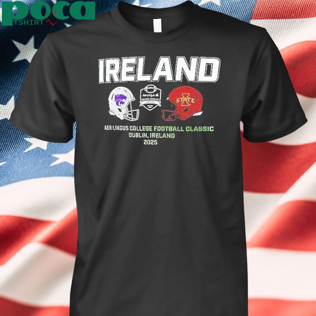 Kansas State Wildcats Vs Iowa State Cyclones Ireland Aer Lingus College Football 2025 Shirt