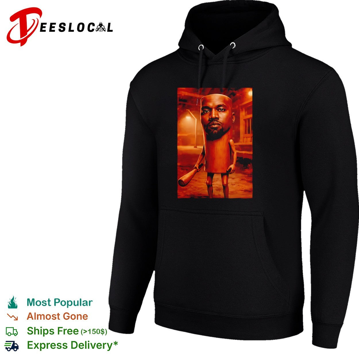 Kanye West wooden figurine bat shirt
