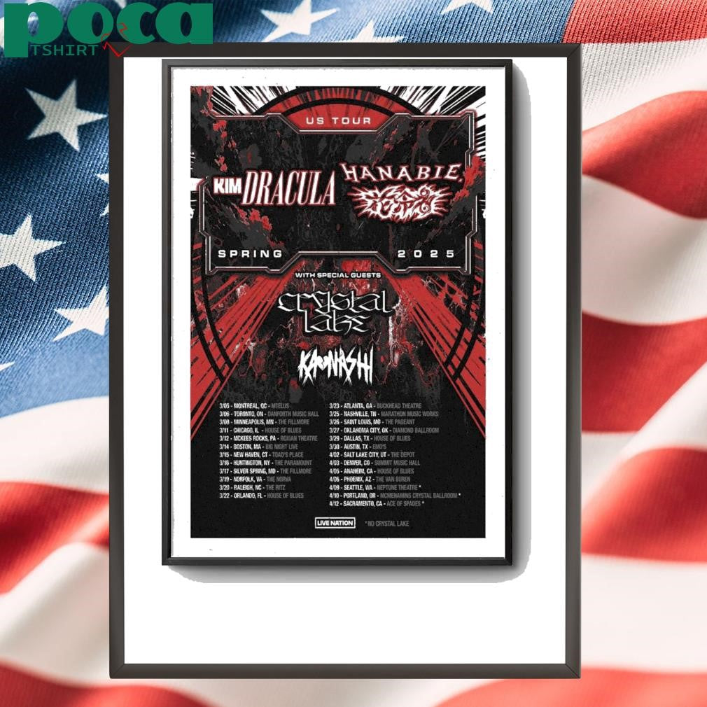 Kim Dracula And Hanabie US Tour Spring 2025 Poster shirt