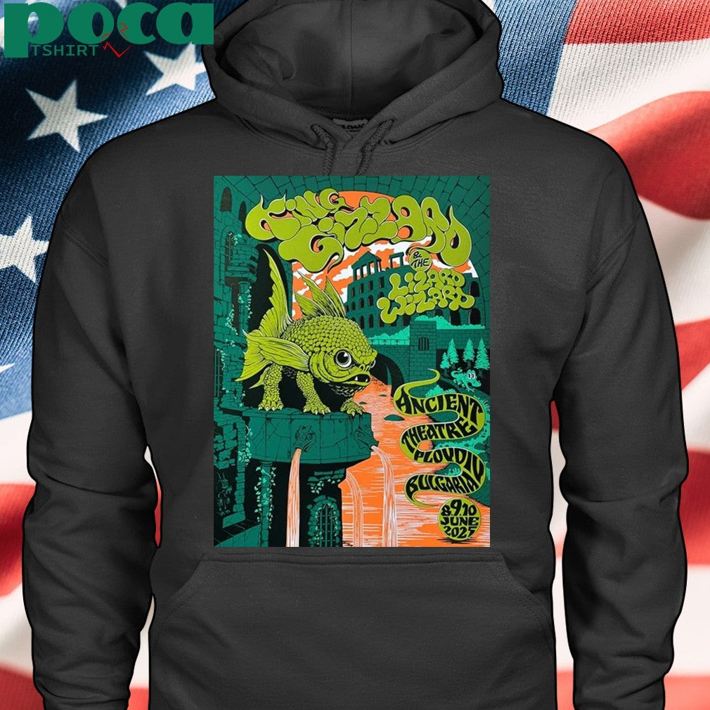 King Gizzard At Ancient Theatre In Plovdiv Bulgaria On June 8-9-10 2025 Green Fish Shirt