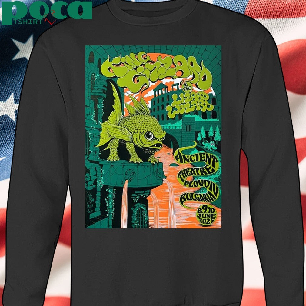 King Gizzard At Ancient Theatre In Plovdiv Bulgaria On June 8-9-10 2025 Green Fish Shirt
