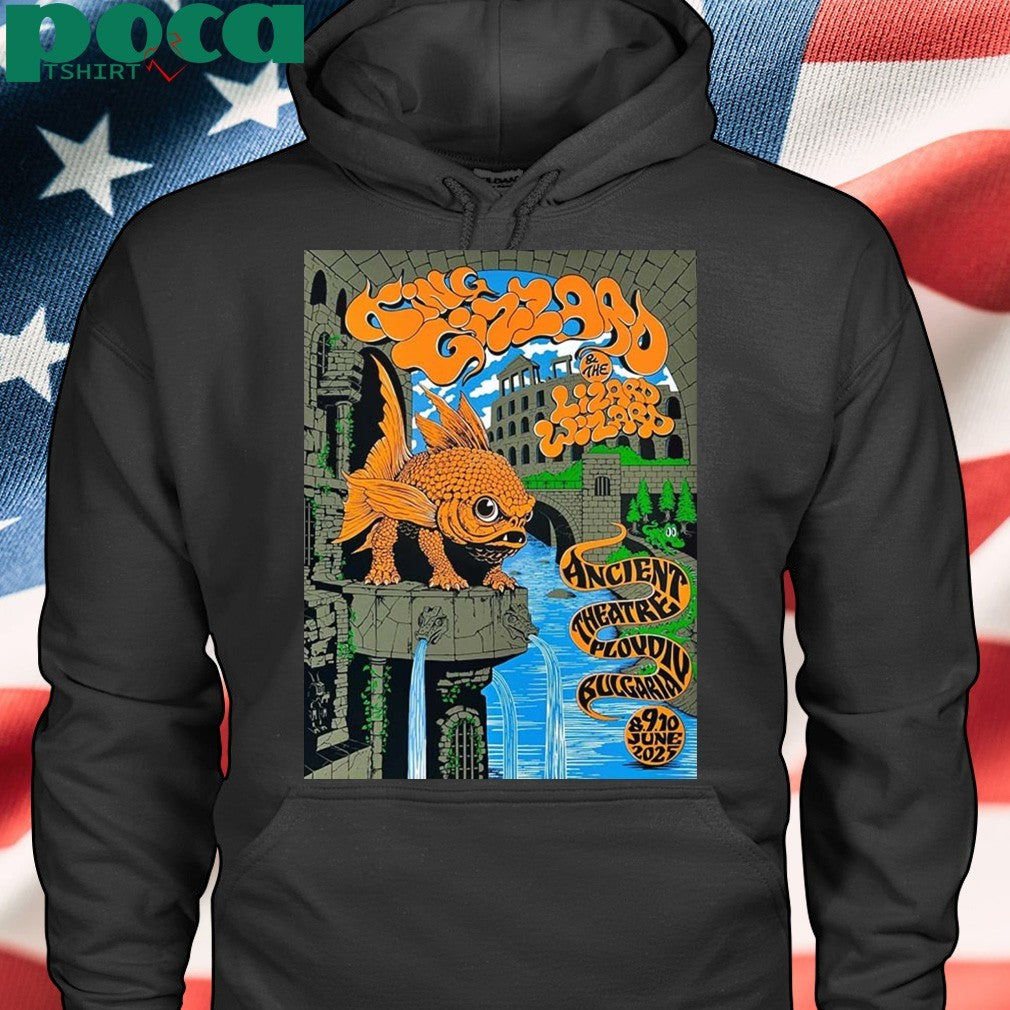 King Gizzard At Ancient Theatre In Plovdiv Bulgaria On June 8-9-10 2025 Orange Fish Shirt