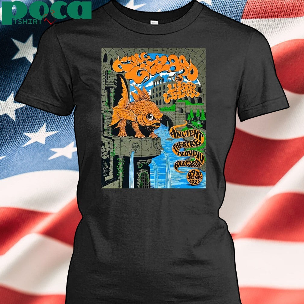 King Gizzard At Ancient Theatre In Plovdiv Bulgaria On June 8-9-10 2025 Orange Fish Shirt