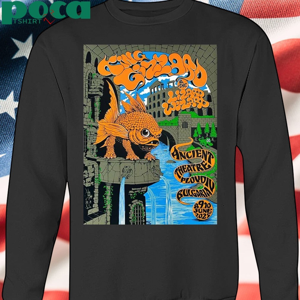 King Gizzard At Ancient Theatre In Plovdiv Bulgaria On June 8-9-10 2025 Orange Fish Shirt