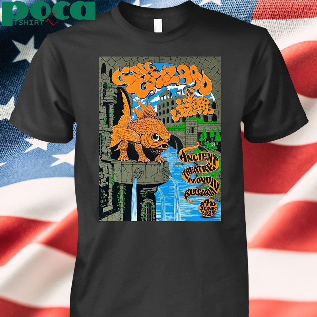 King Gizzard At Ancient Theatre In Plovdiv Bulgaria On June 8-9-10 2025 Orange Fish Shirt