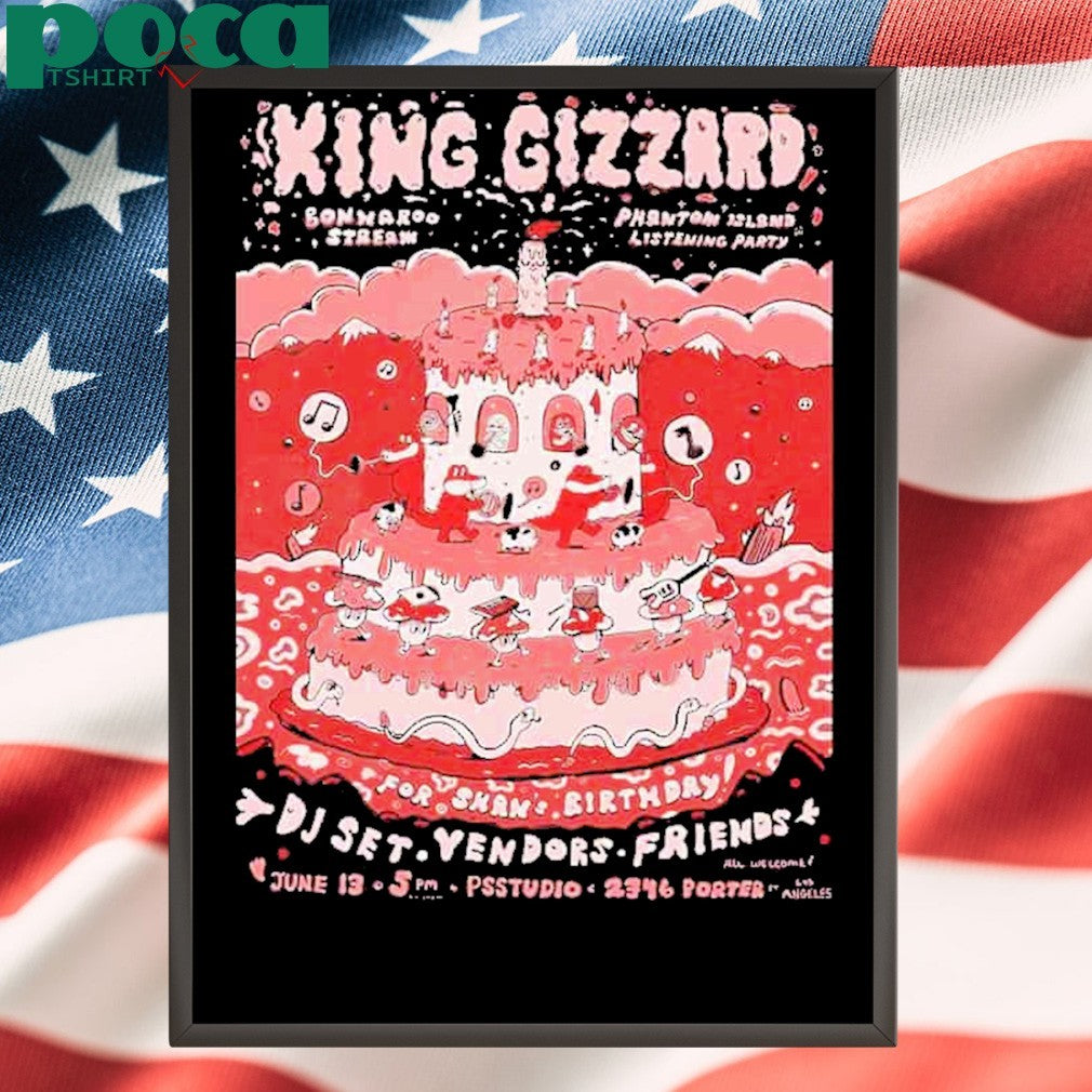 King Gizzard Bonnaroo Stream Album Listening Party June 13 2025 At Psstudio In Los Angeles Merchandise shirt