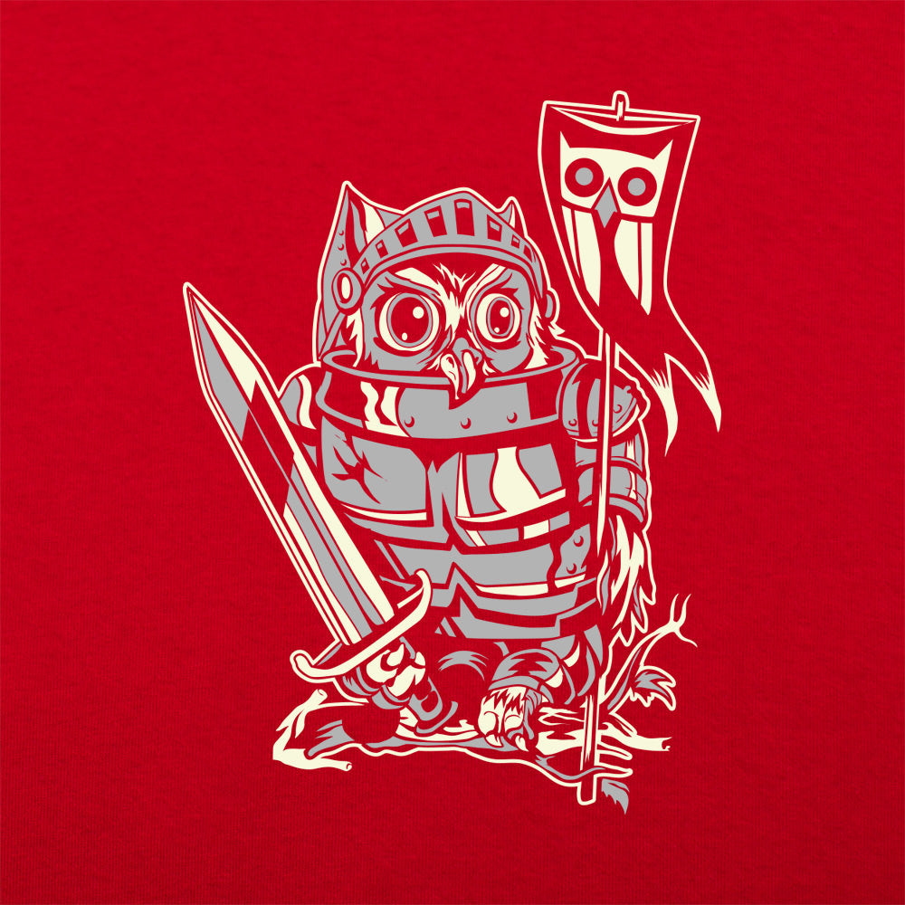 Knight Owl Medieval Armored Owl with Sword and Banner
