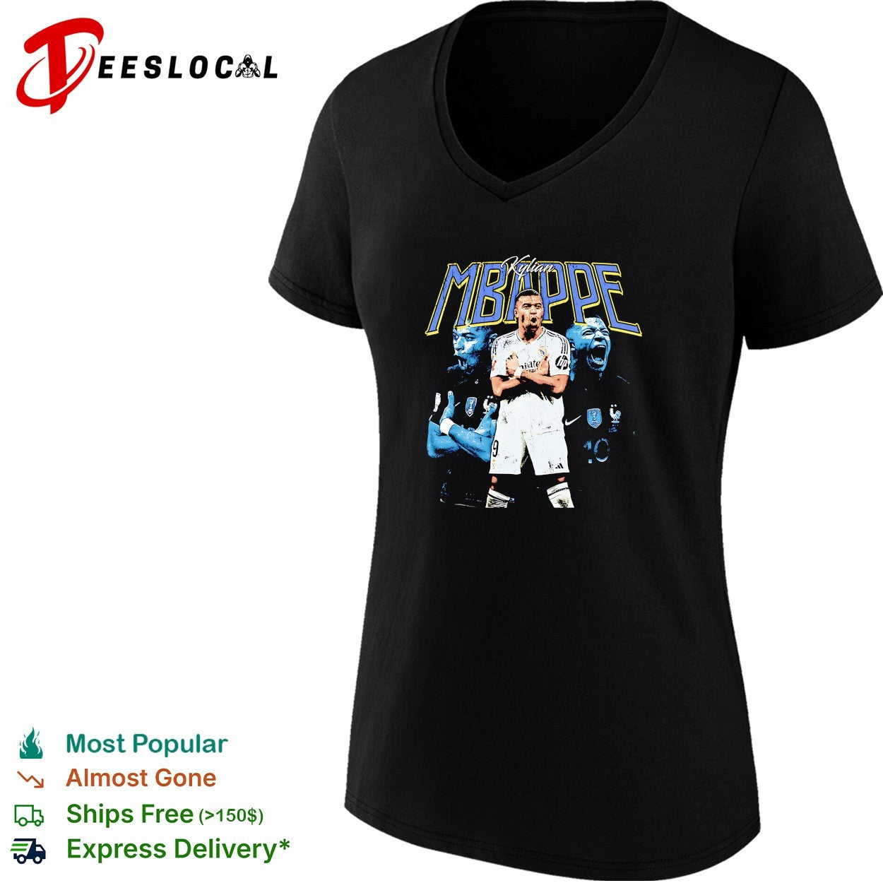 Kylian Mbappe Real Madrid France portrait shirt