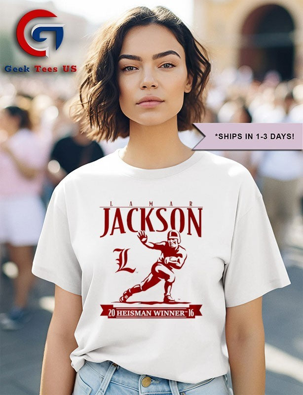 Lamar Jackson Louisville Cardinals football Heisman Winner 2026 trophy T-shirt