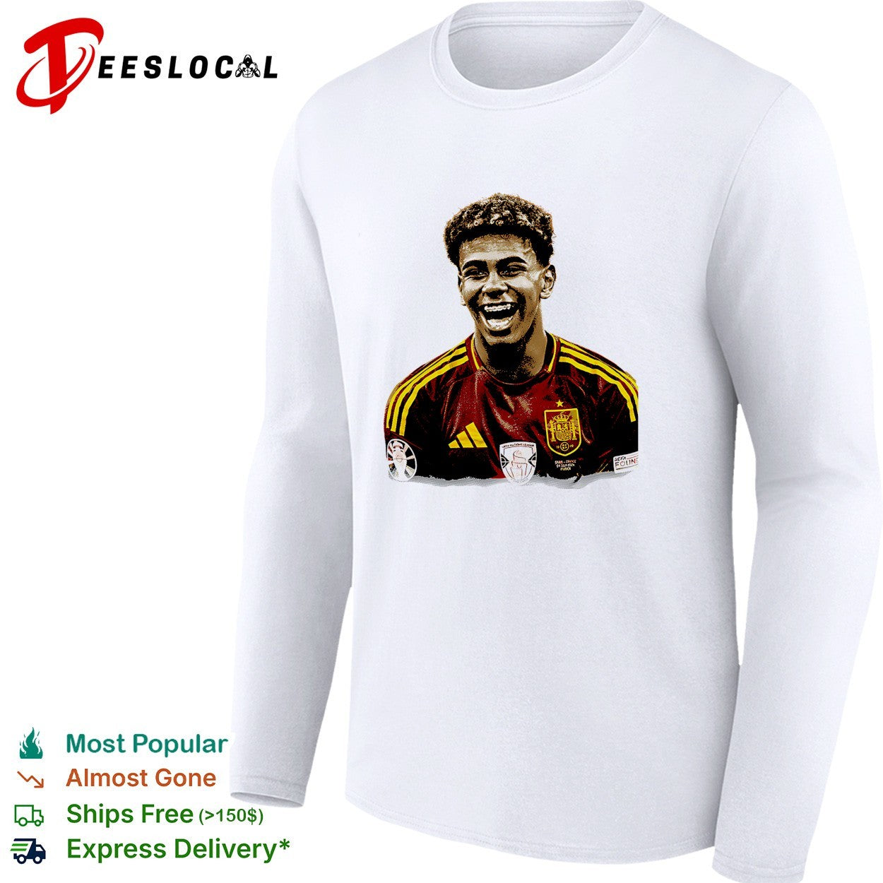 Lamine Yamal laughing Spain portrait shirt
