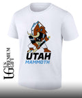 Lawson Crouse with Utah Mammoth mascot shirt