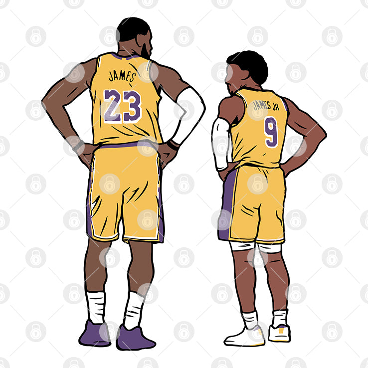 Lebron And Bronny James Los Angeles Lakers T Shirt