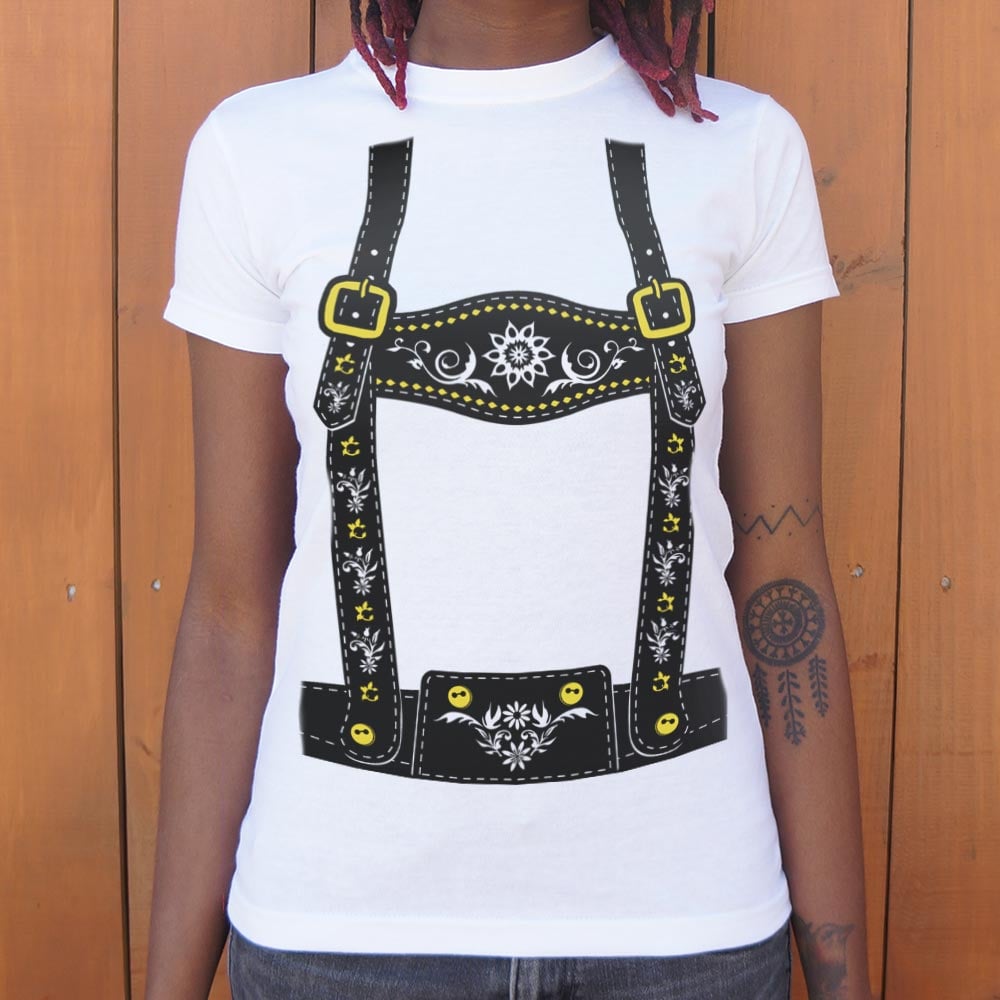 Lederhosen Costume with Suspenders and Floral Embroidery