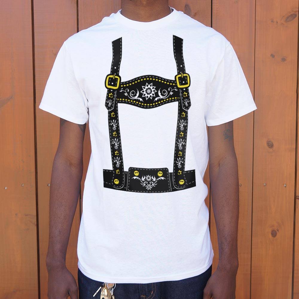 Lederhosen Costume with Suspenders and Floral Embroidery