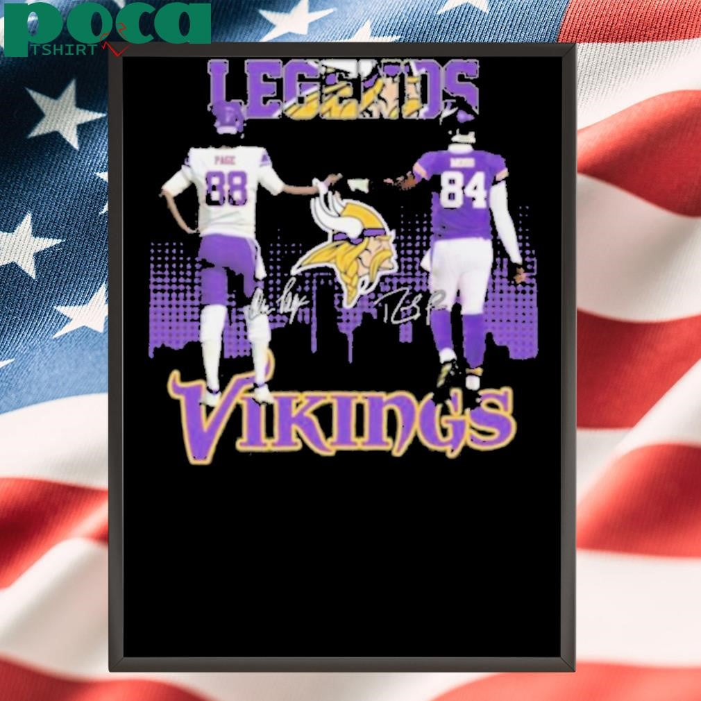 Legends Minnesota Vikings Page And Moss Signatures 2025 Shirt