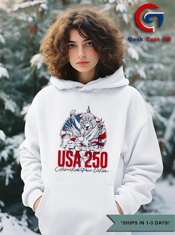 Liberty Bell Mount Rushmore Statue of Liberty Golden Gate Bridge USA 250 Celebration of our Nation shirt
