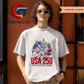 Liberty Bell Mount Rushmore Statue of Liberty Golden Gate Bridge USA 250 Celebration of our Nation shirt