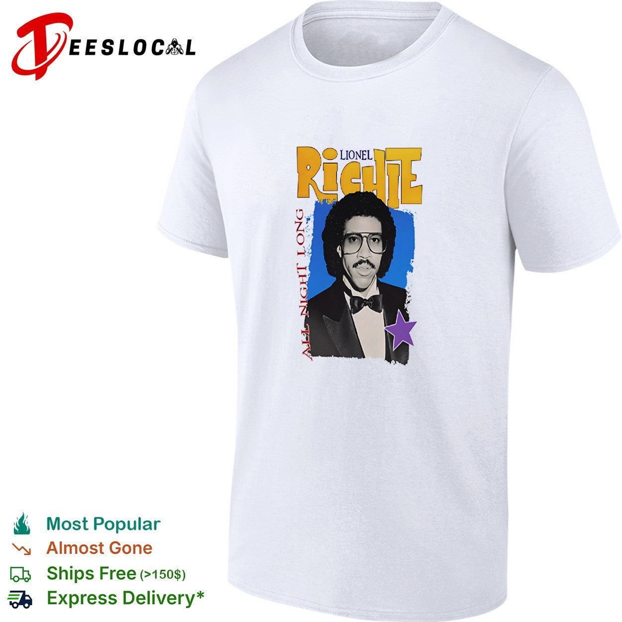 Lionel Richie all night long portrait shirt