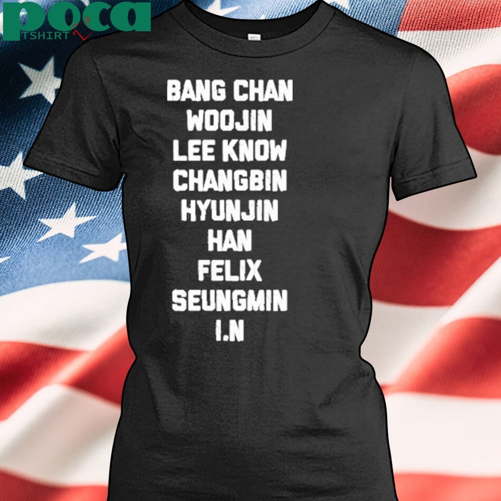 Lixiesdandelion Bang Chan Woojin Lee Know Changbin Hyunjin Han Felix Seungmin I.N T Shirt