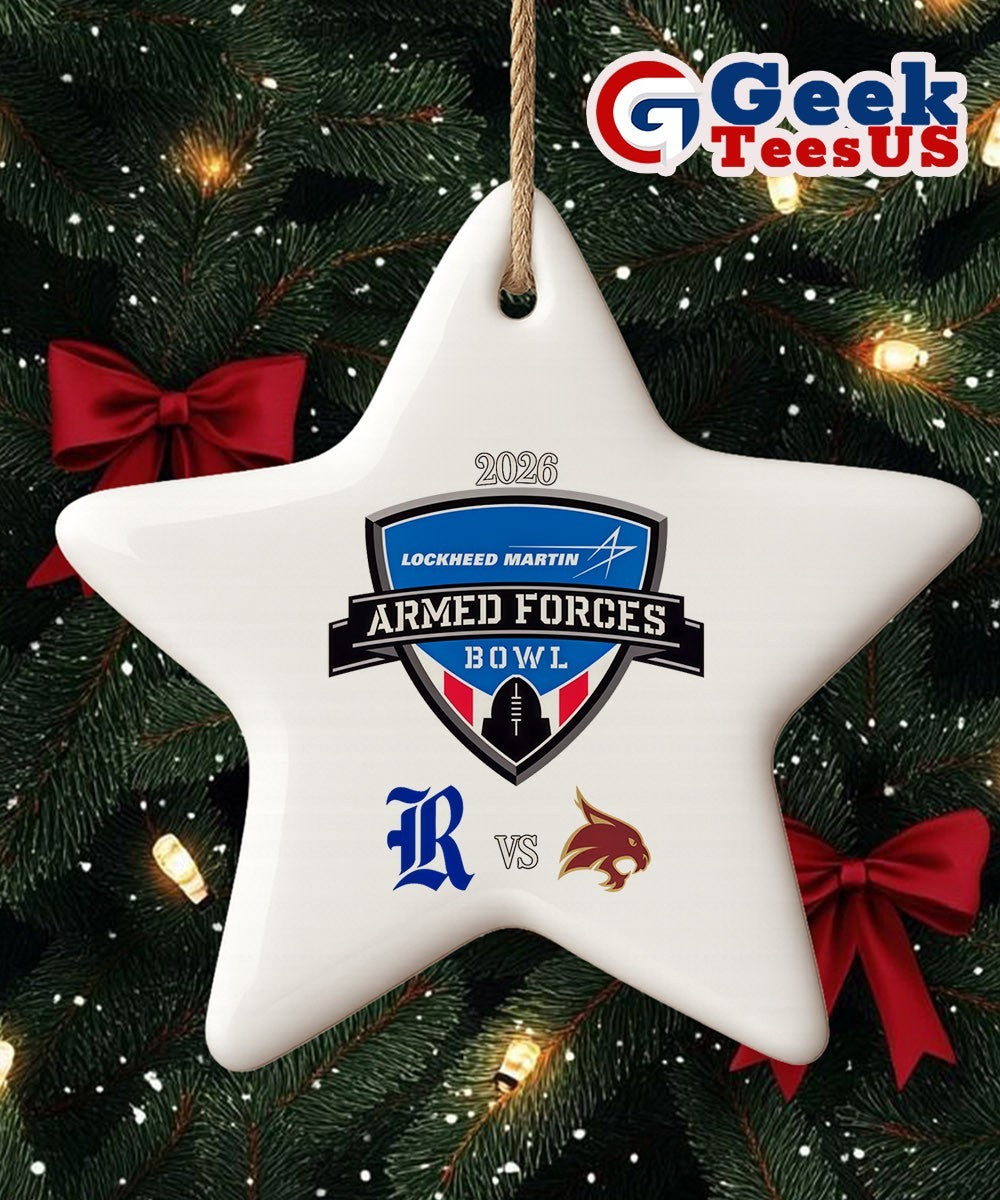 Lockheed Martin Armed Forces Bowl 2026 Texas State Bobcats vs Rice Owls logo Ornament