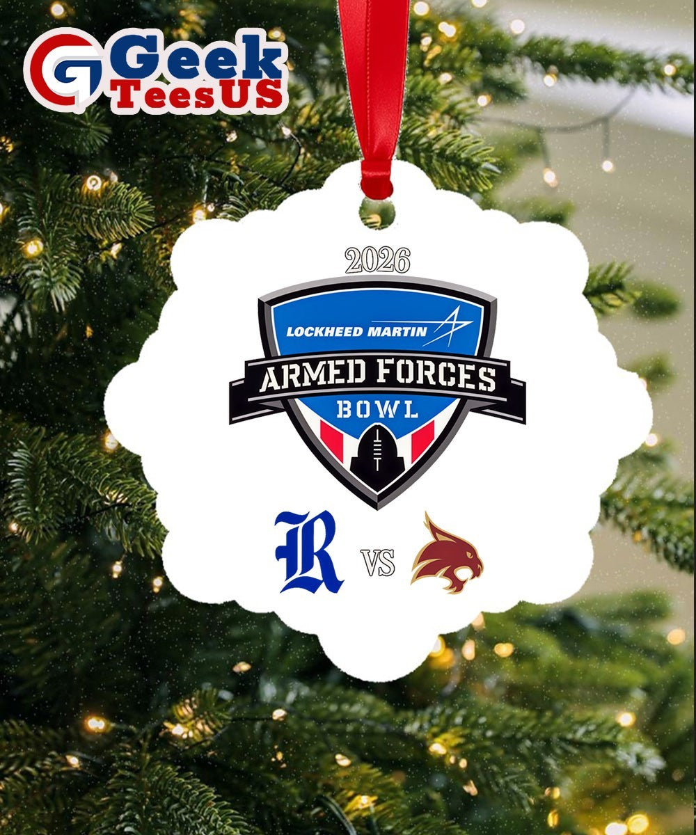 Lockheed Martin Armed Forces Bowl 2026 Texas State Bobcats vs Rice Owls logo Ornament