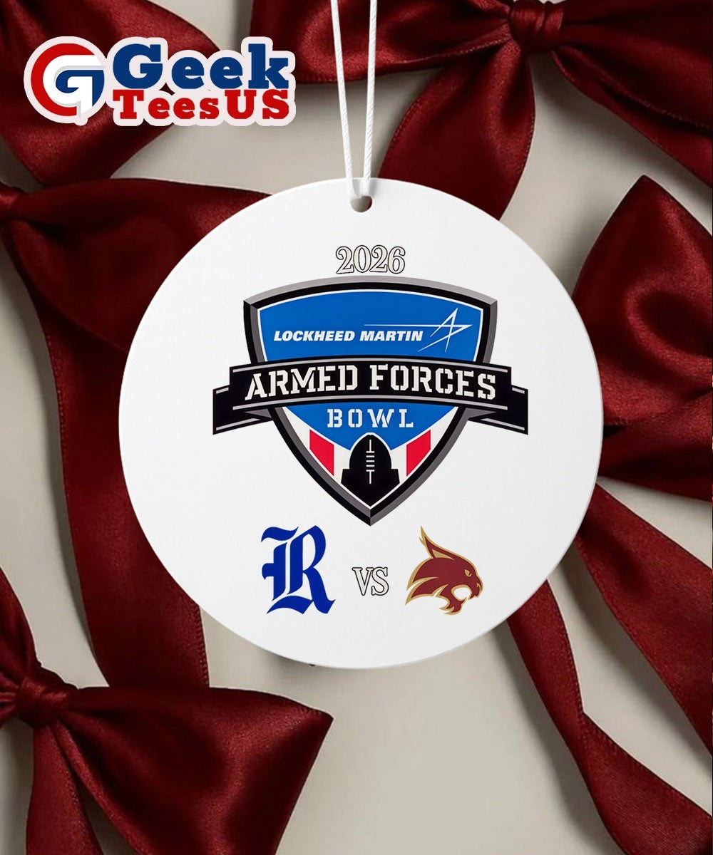 Lockheed Martin Armed Forces Bowl 2026 Texas State Bobcats vs Rice Owls logo Ornament