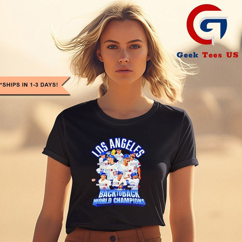 Los Angeles Dodgers back to back World Champions 2025 signature shirt