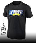 Los Angeles Dodgers trolling New York Yankees 0-5 score Patch Top Of Fifth Inning Game scoreboard shirt