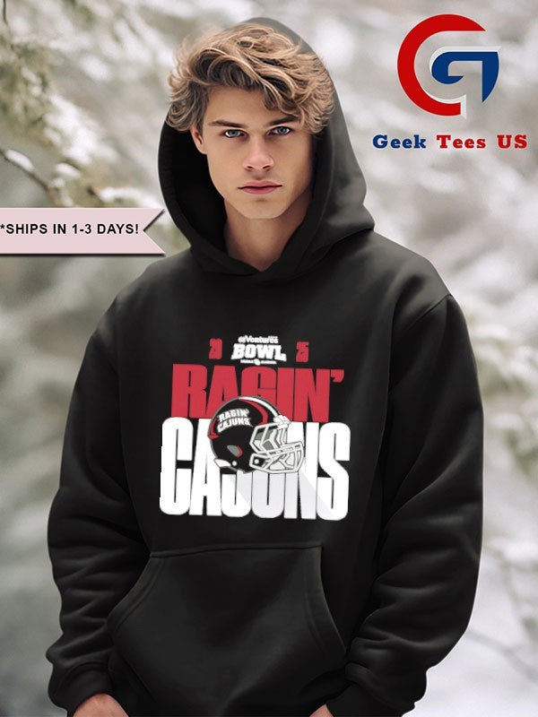 Louisiana Ragin’ Cajuns 2025 68 Ventures Bowl helmet shirt