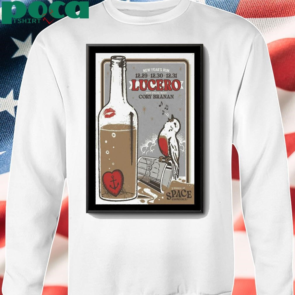 Lucero New Year’s Run December 29-31 2024 Evanston IL Poster shirt
