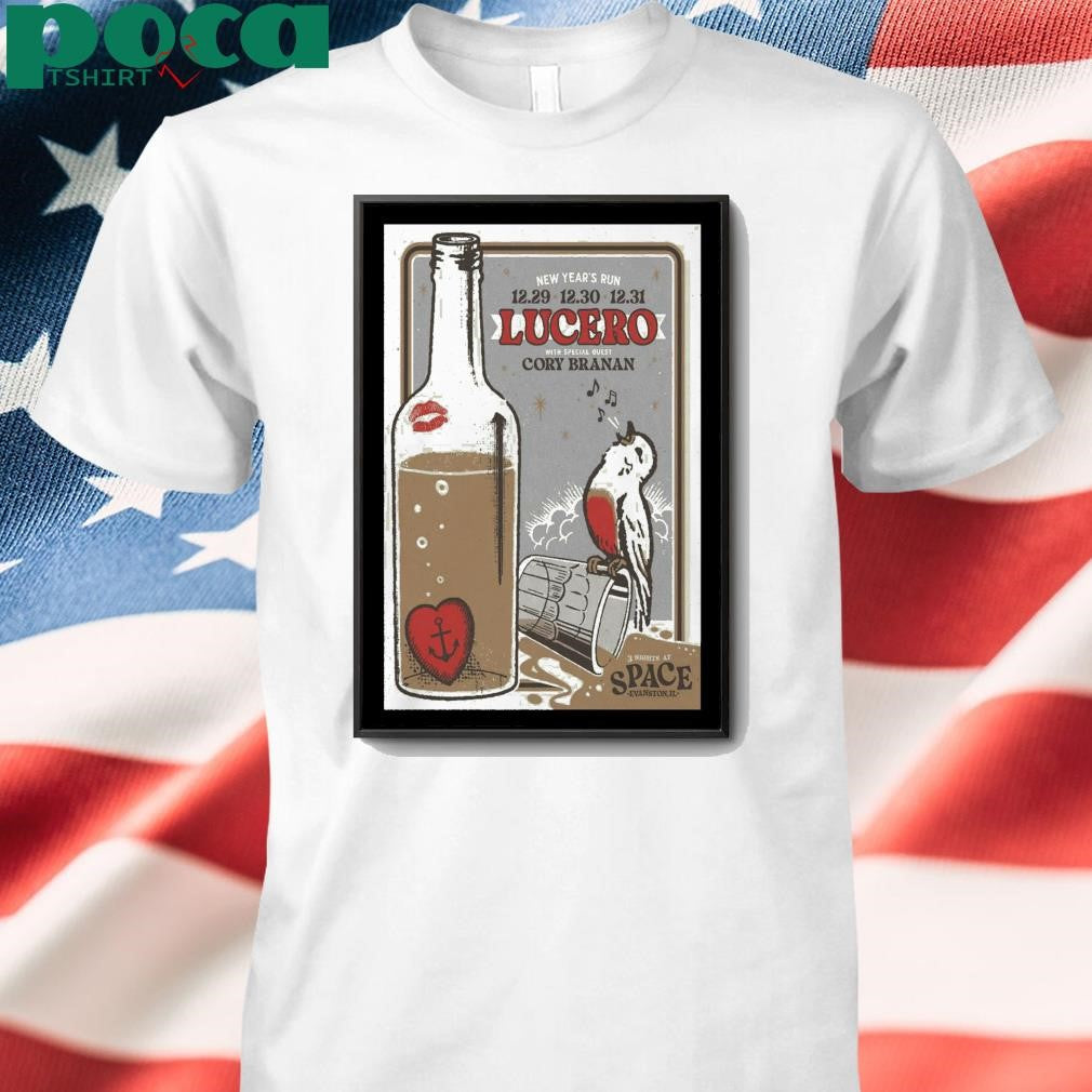 Lucero New Year’s Run December 29-31 2024 Evanston IL Poster shirt