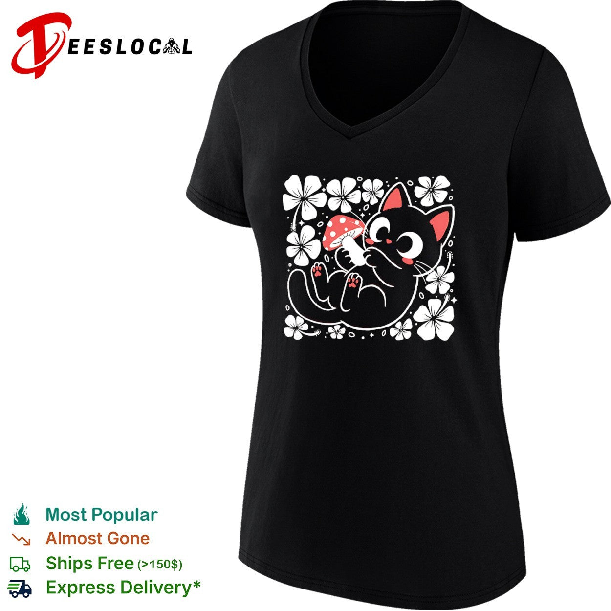 Lucky mushroom cat shirt