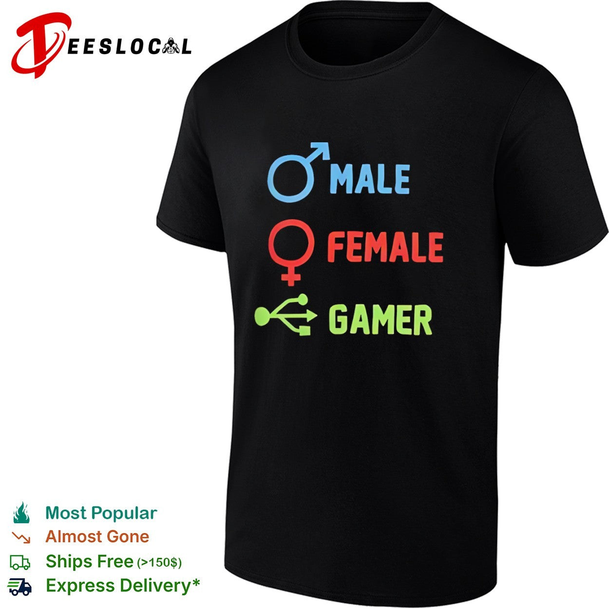 Male Female Gamer Symbols shirt