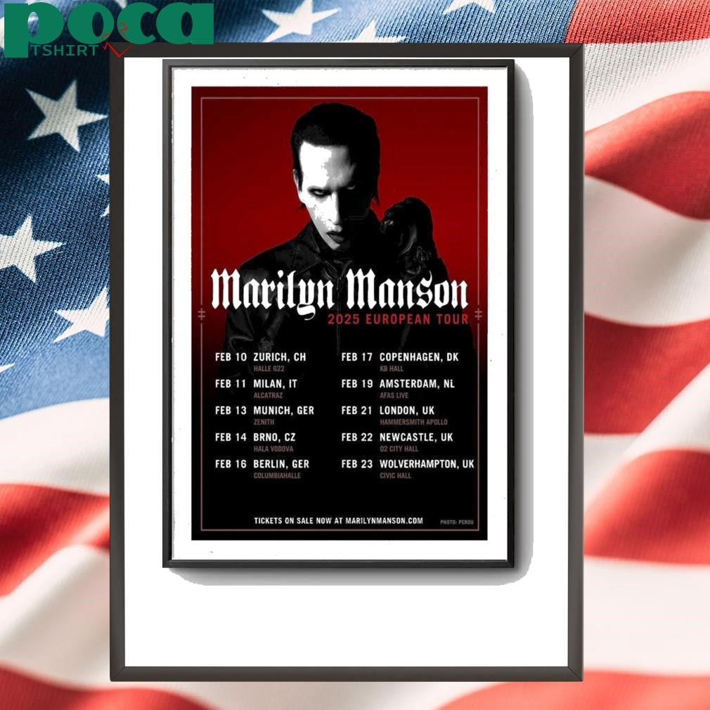 Marilyn Manson European Tour 2025 Poster shirt