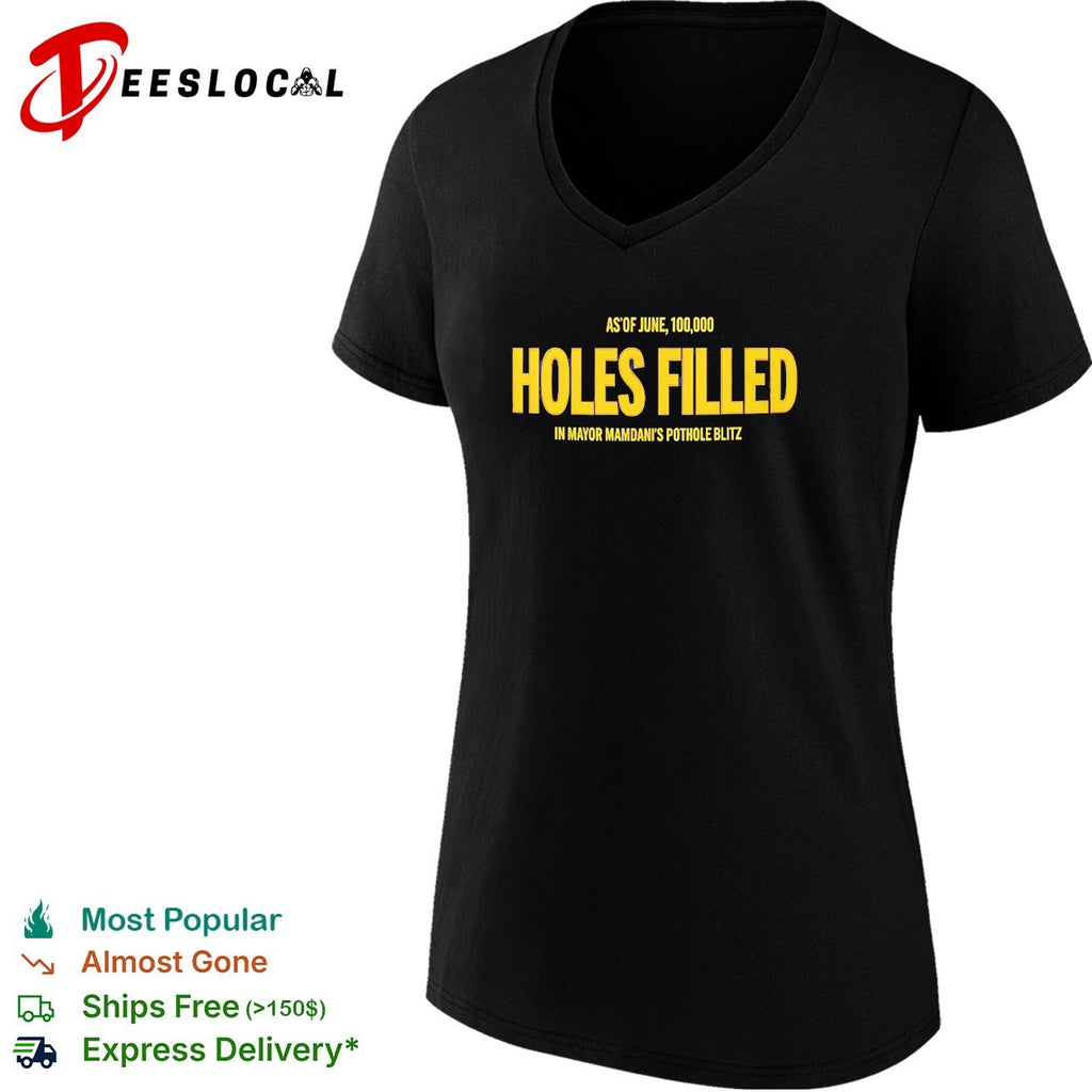 Mayor Mamdani pothole blitz 100000 holes filled shirt